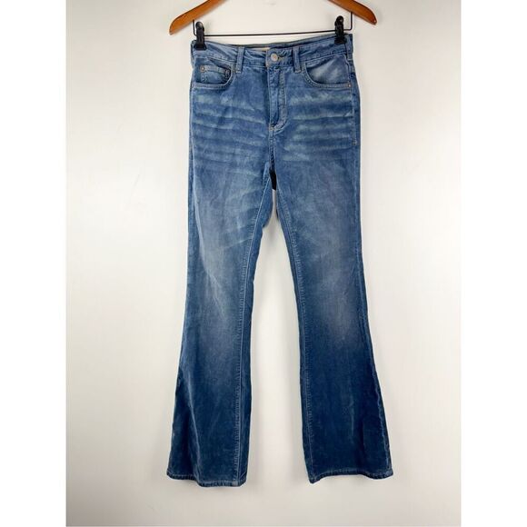Anthropologie The Icon Flare Velvet Jeans by Pilcro - Blue - size 26 - Picture 1 of 5